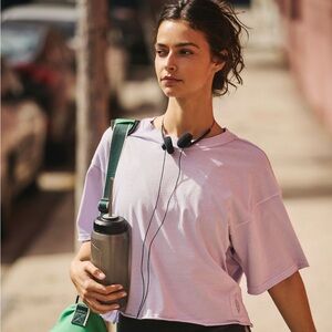 Free People Movement Inspire Lavendar Glaze Tee Size M.